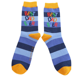 luscious scarves Socks Men's Bamboo Socks , Mr Heron, Best Dad Ever Design, Blue