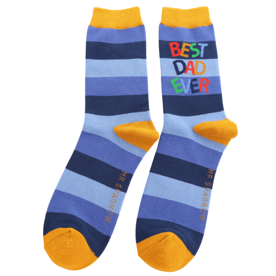 luscious scarves Socks Men's Bamboo Socks , Mr Heron, Best Dad Ever Design, Blue
