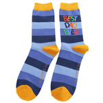 Load image into Gallery viewer, luscious scarves Socks Men&#39;s Bamboo Socks , Mr Heron, Best Dad Ever Design, Blue
