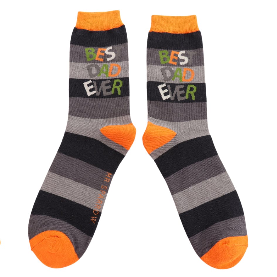 luscious scarves socks Men's Bamboo Socks , Mr Heron, Best Dad Ever Design, Grey