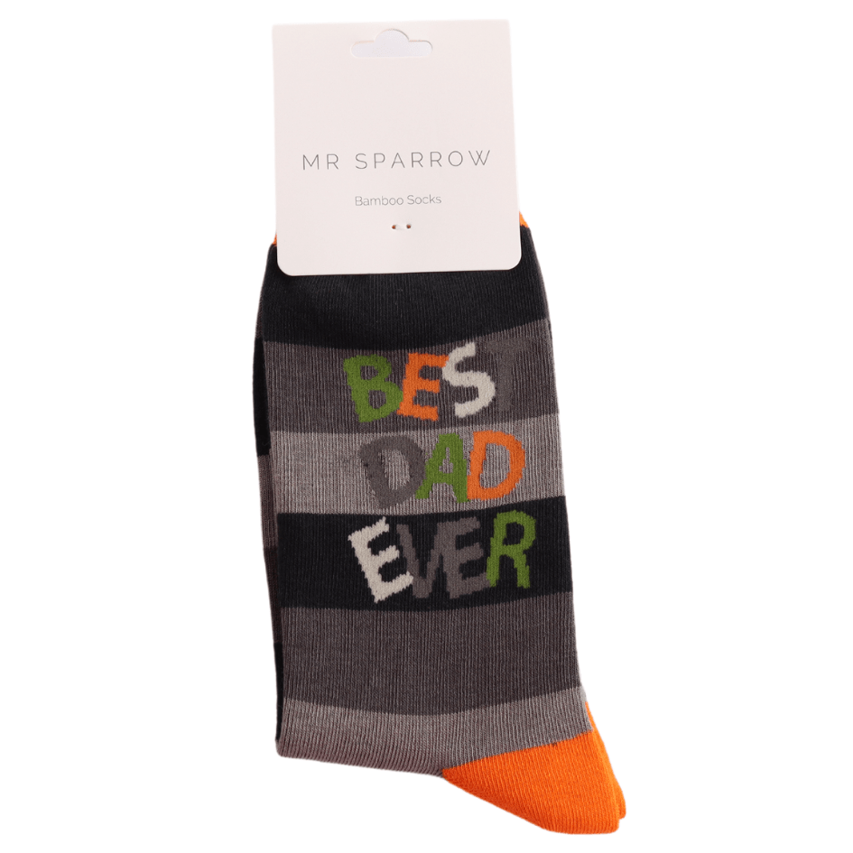 luscious scarves socks Men's Bamboo Socks , Mr Heron, Best Dad Ever Design, Grey