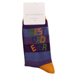 Load image into Gallery viewer, luscious scarves Socks Men&#39;s Bamboo Socks , Mr Heron, Best Dad Ever Design, Purple
