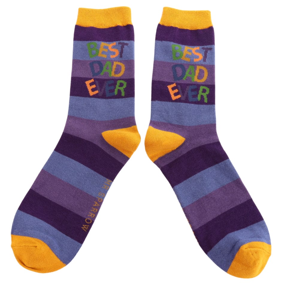 luscious scarves Socks Men's Bamboo Socks , Mr Heron, Best Dad Ever Design, Purple