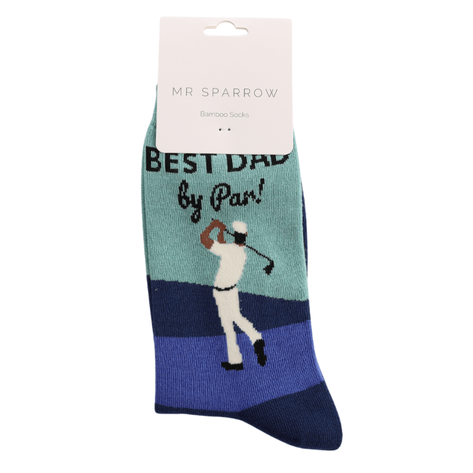 luscious scarves Socks Men's Bamboo Socks , Mr Heron, Best Dad Golf Design, Blue