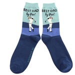 Load image into Gallery viewer, luscious scarves Socks Men&#39;s Bamboo Socks , Mr Heron, Best Dad Golf Design, Blue

