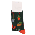 Load image into Gallery viewer, luscious scarves socks Men&#39;s Bamboo Socks , Mr Heron, Gardeners Design, Green
