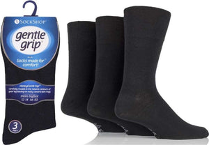 luscious scarves Socks Men's Gentle Grip BIG FOOT Non Binding Honey Comb Soft Top Socks UK 12-14 by Sock Shop