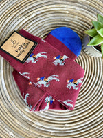 Load image into Gallery viewer, luscious scarves Socks Men&#39;s  Horse and Jockey Soft Cotton Welly Socks , Funky Novelty Designs
