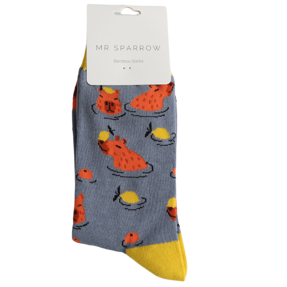 luscious scarves Socks Men's Mr Sparrow Bamboo Socks Capybara Denim