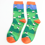 Load image into Gallery viewer, luscious scarves Socks Men&#39;s Mr Sparrow Bamboo Socks Highland Sheep Design Royal Blue
