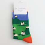 Load image into Gallery viewer, luscious scarves Socks Men&#39;s Mr Sparrow Bamboo Socks Highland Sheep Design Royal Blue
