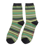 Load image into Gallery viewer, luscious scarves Socks Men&#39;s Mr Sparrow Bamboo Socks , Multi Stripes Green
