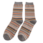 Load image into Gallery viewer, luscious scarves Socks Men&#39;s Mr Sparrow Bamboo Socks Stripes Grey
