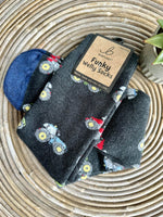 Load image into Gallery viewer, luscious scarves Socks Men&#39;s Tractors Soft Cotton Welly Socks , Funky Novelty Designs
