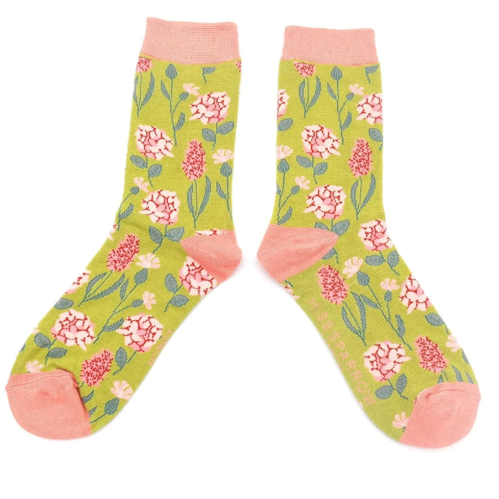 luscious scarves socks Miss Sparrow Botany Bamboo Sock Olive, Ladies
