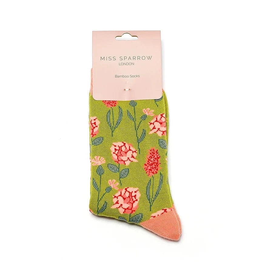 luscious scarves socks Miss Sparrow Botany Bamboo Sock Olive, Ladies