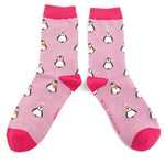 Load image into Gallery viewer, luscious scarves Socks Miss Sparrow Ladies&#39; Bamboo Socks, Baby Penguins Design , Mauve
