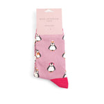 Load image into Gallery viewer, luscious scarves Socks Miss Sparrow Ladies&#39; Bamboo Socks, Baby Penguins Design , Mauve
