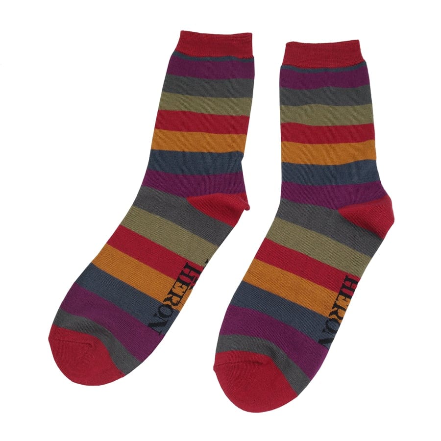 luscious scarves Socks Mr Heron Boxed Bamboo Socks , Men's Stripey Design , 2 Pairs.