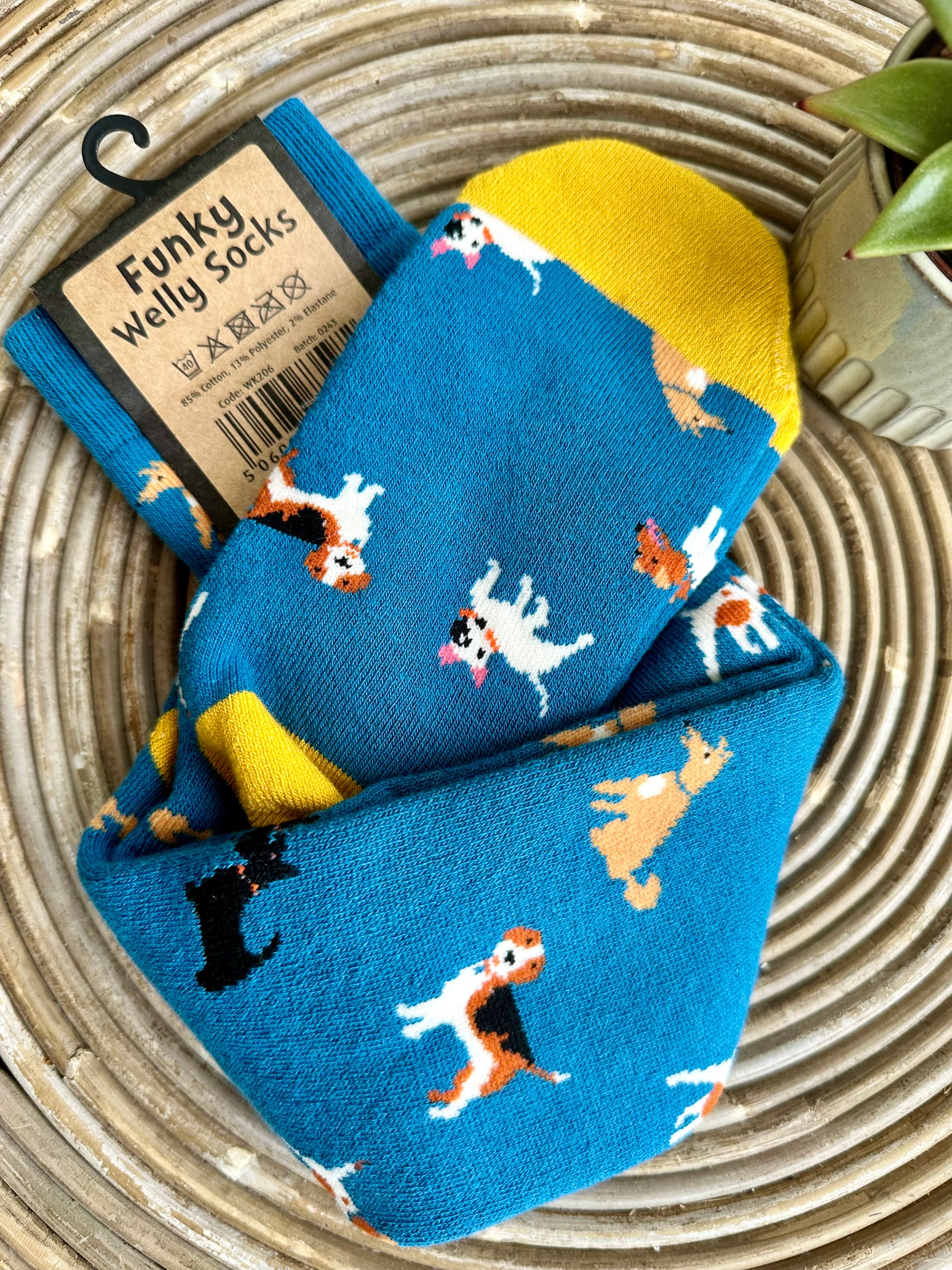 luscious scarves Socks Soft Cotton Welly Socks , Funky Novelty Designs