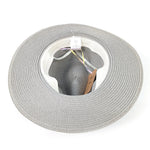 Load image into Gallery viewer, luscious scarves sun hats Black Ginger Rollable Dove Grey Panama Foldable Hat (Black Band) (57cm)
