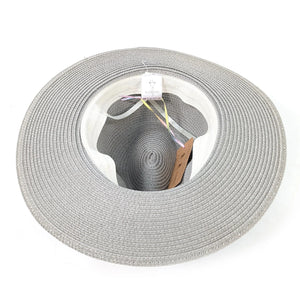 luscious scarves sun hats Black Ginger Rollable Dove Grey Panama Foldable Hat (Black Band) (57cm)
