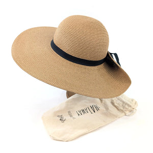 luscious scarves sun hats Black Ginger Rollable, Fold Up Animal Print Foldable Hat (57cm)- Dark Natural