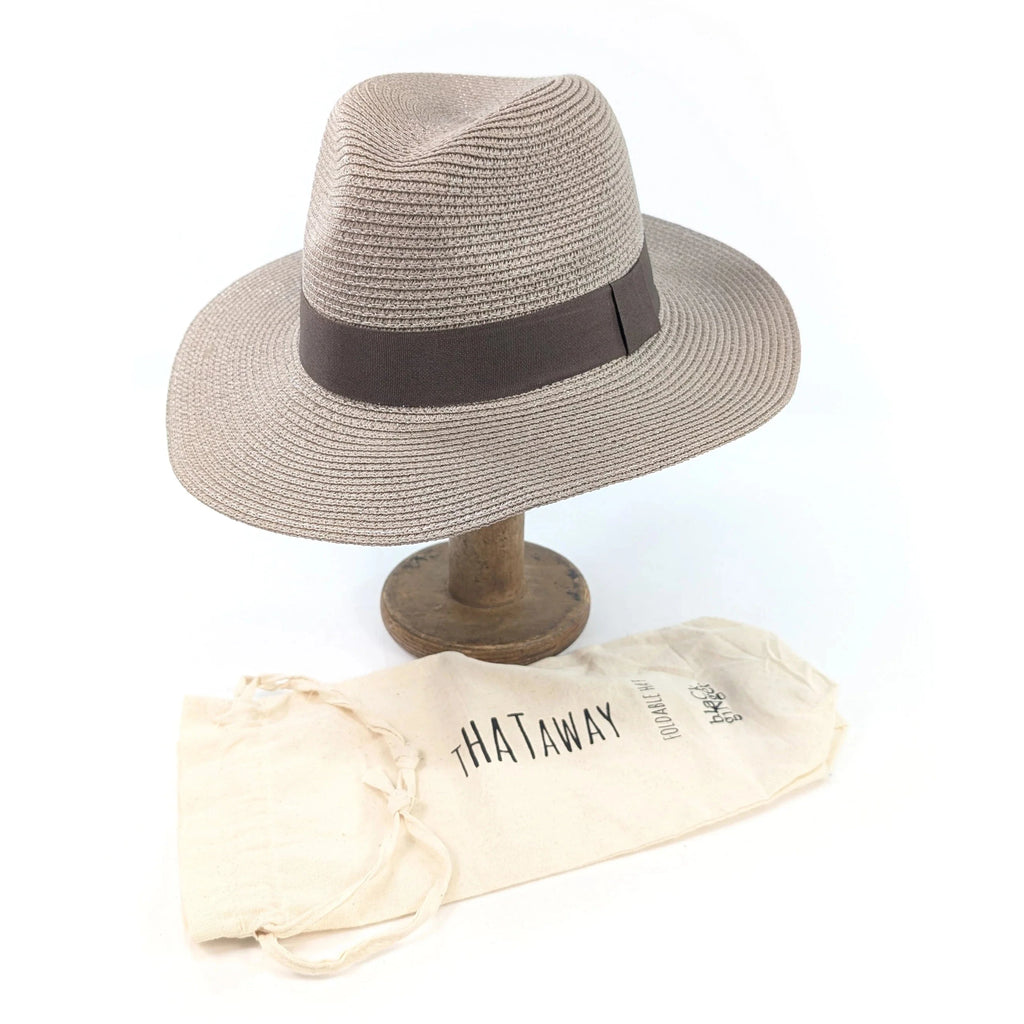 luscious scarves sun hats Black Ginger Rollable Mocha Panama Foldable Hat (Brown Band) (57cm)