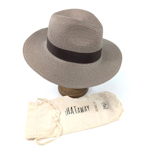 luscious scarves sun hats Black Ginger Rollable Mocha Panama Foldable Hat (Brown Band) (57cm)
