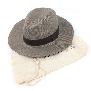 luscious scarves sun hats Black Ginger Rollable Mocha Panama Foldable Hat (Brown Band) (57cm)