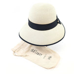 Load image into Gallery viewer, luscious scarves sun hats Black Ginger Rollable Open Back Bow Foldable Hat (57cm) - Natural Cream
