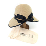 Load image into Gallery viewer, luscious scarves sun hats Black Ginger Rollable, Packable Open Back Bow Foldable Hat (57cm) - Dark Natural
