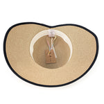 Load image into Gallery viewer, luscious scarves sun hats Black Ginger Rollable, Packable Open Back Bow Foldable Hat (57cm) - Dark Natural
