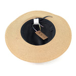 Load image into Gallery viewer, luscious scarves sun hats Black Ginger Rollable, Packable Open Back Panama Foldable Hat (57cm) - Natural/Chocolate
