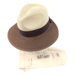 Load image into Gallery viewer, luscious scarves sun hats Black Ginger Rollable, Packable Open Back Panama Foldable Hat (57cm) - Natural/Chocolate
