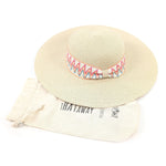 Load image into Gallery viewer, luscious scarves sun hats Black Ginger Rollable, Wide Brim, Zig Zag Band Foldable Hat (57cm) - Natural
