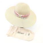 Load image into Gallery viewer, luscious scarves sun hats Black Ginger Rollable, Wide Brim, Zig Zag Band Foldable Hat (57cm) - Natural

