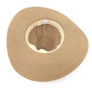 luscious scarves sun hats Black Ginger Rollable , Zebra Print Wide Brim Foldable Hat (57cm) - Dark Natural/Black