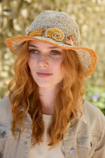 Load image into Gallery viewer, luscious scarves sun hats Pachamama Beachcomber Hemp/Cotton Sun Hat , Packable , Foldable, Fair Trade.
