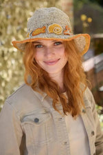 Load image into Gallery viewer, luscious scarves sun hats Pachamama Beachcomber Hemp/Cotton Sun Hat , Packable , Foldable, Fair Trade.
