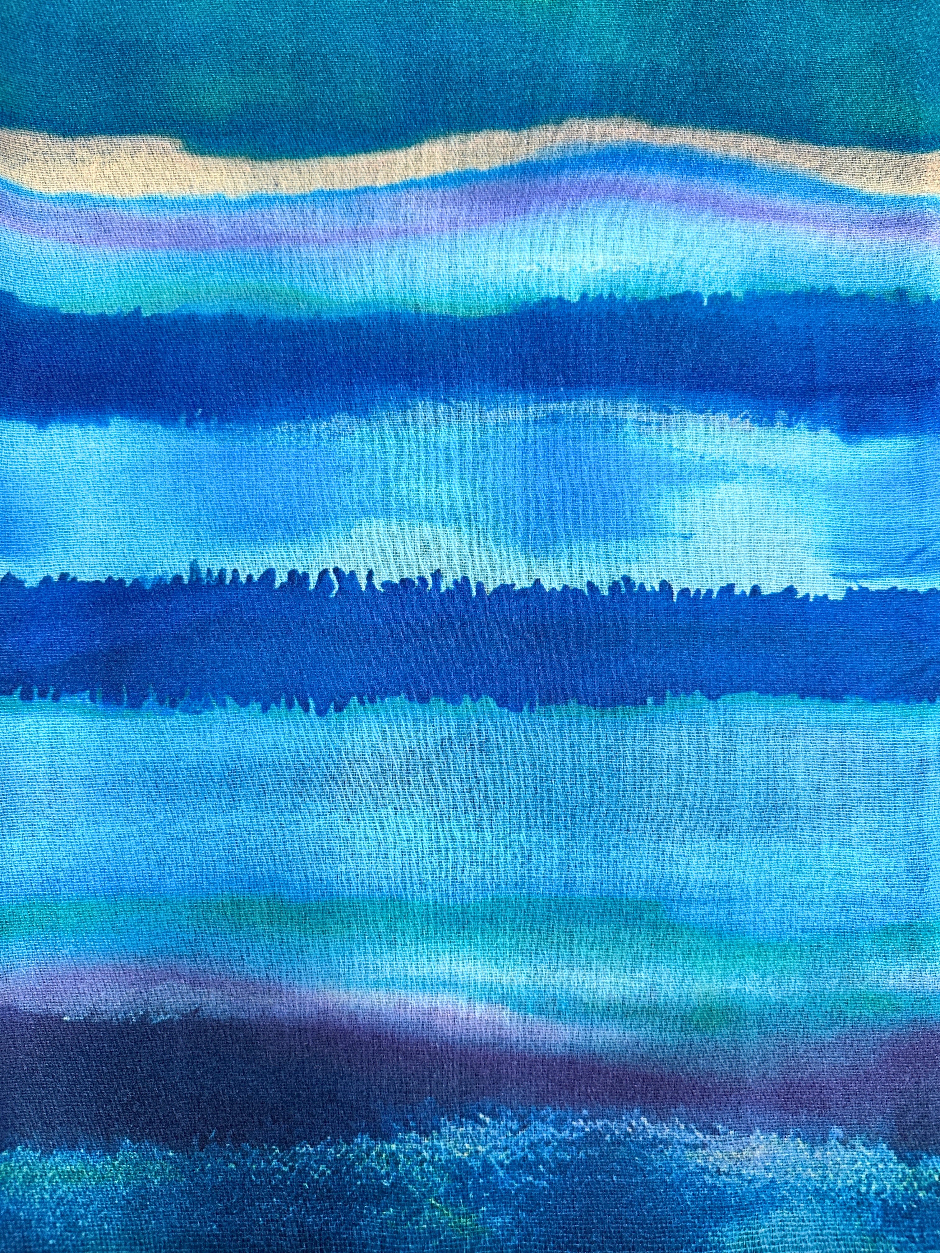 luscious scarves Tie Dye Stripes Scarf , Medium Weight .