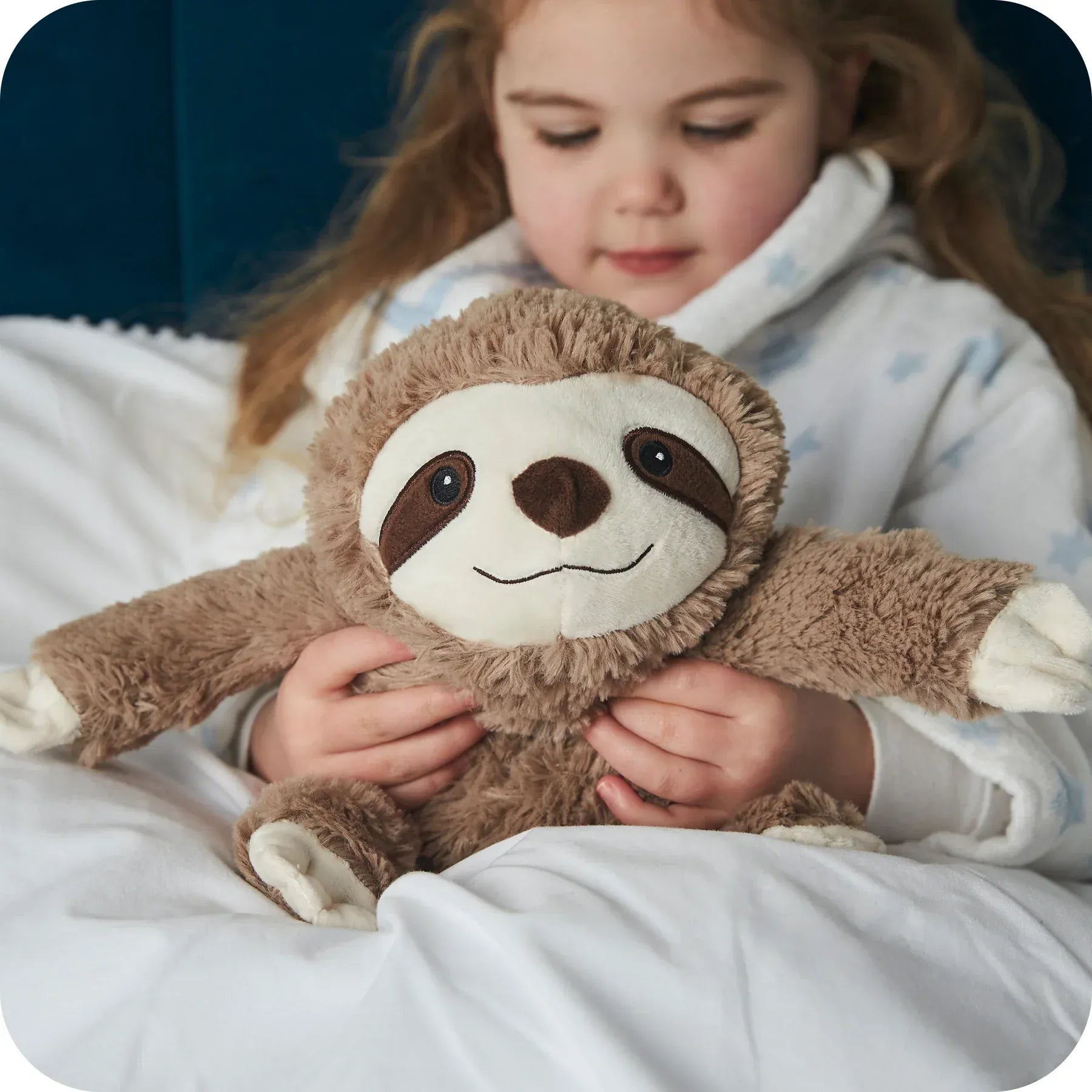 luscious scarves Warmies Fully Heatable Microvable Plush Toy Brown Sloth.
