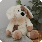 Load image into Gallery viewer, luscious scarves Warmies Fully Heatable Microvable Plush Toy .Cream and Biege Patch Puppy
