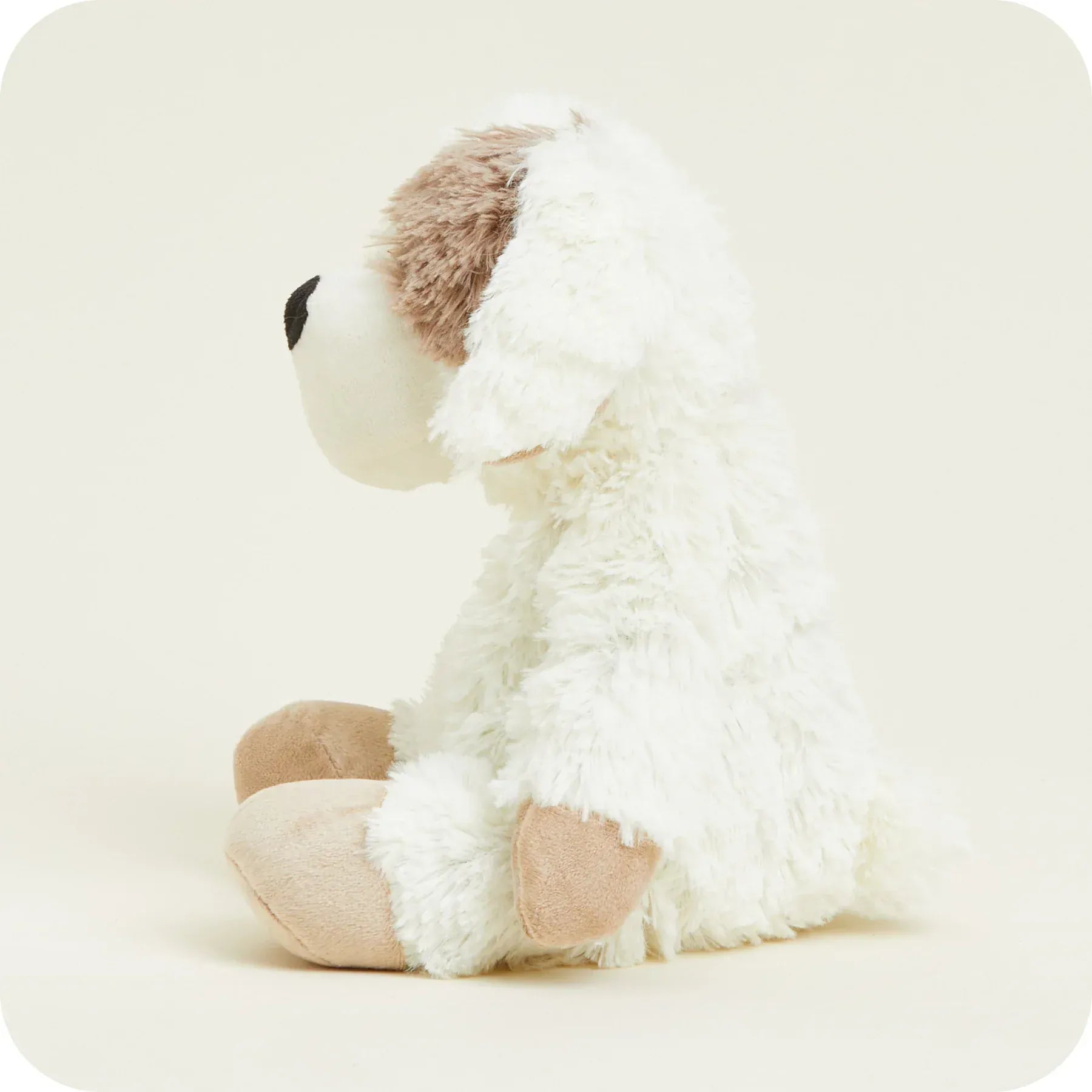 luscious scarves Warmies Fully Heatable Microvable Plush Toy .Cream and Biege Patch Puppy