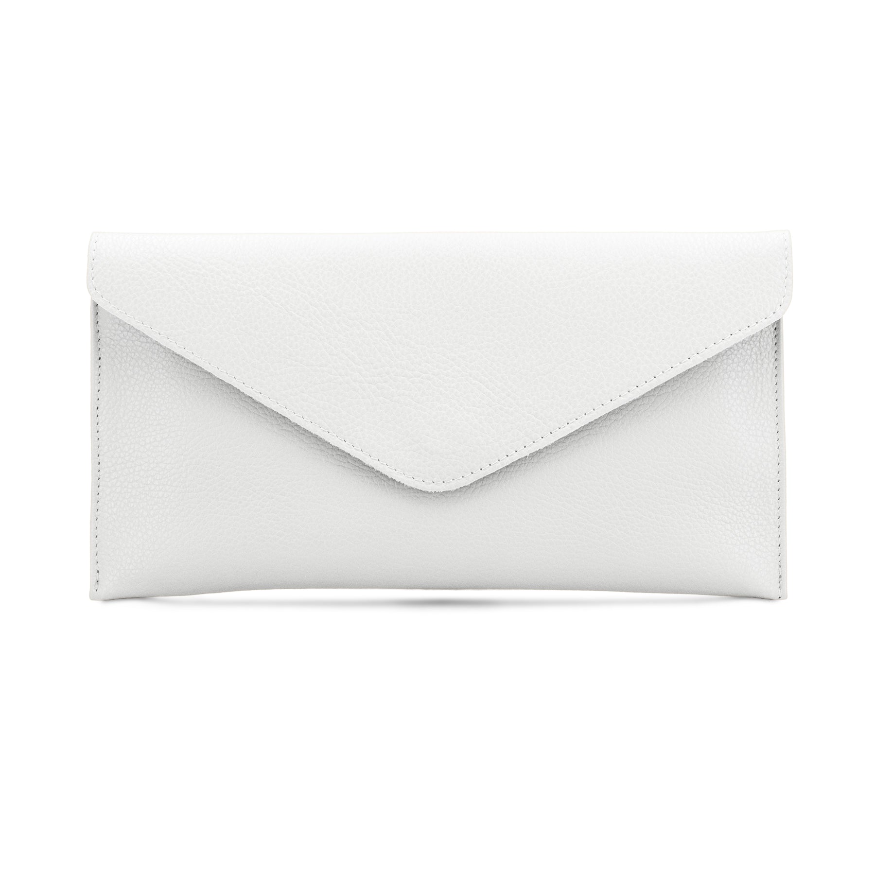 luscious scarves White Genuine Italian Leather Envelope Clutch Bag , 10 Colours Available
