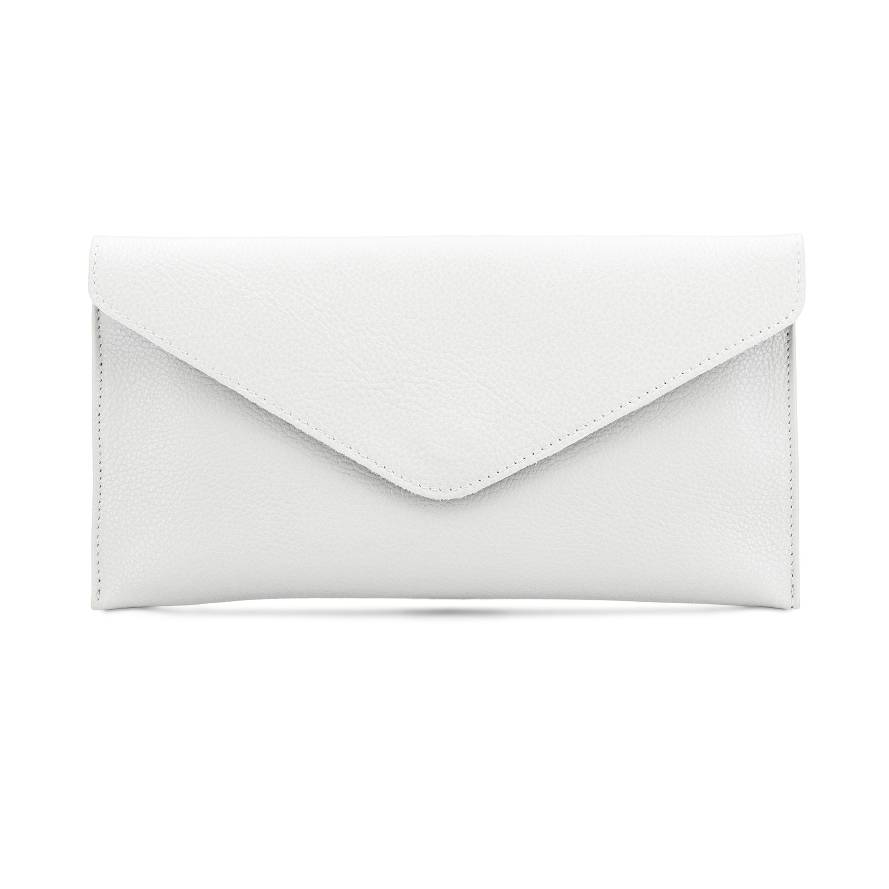 luscious scarves White Genuine Italian Leather Envelope Clutch Bag , 10 Colours Available