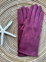 Load image into Gallery viewer, luscious scarves Wine Faux suede Ladies Gloves available in 8 Colours.
