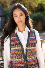 Load image into Gallery viewer, luscious scarves wool cardigan L Pachamama Elveden Waistcoat, Hand Knitted , Fair trade
