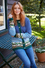 Load image into Gallery viewer, luscious scarves wool cardigan L Pachamama Snowy Sheep Cardigan, Fair Trade, Handmade.
