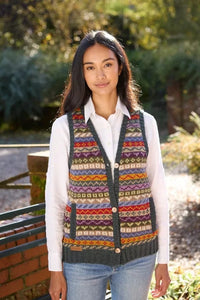 luscious scarves wool cardigan M Pachamama Elveden Waistcoat, Hand Knitted , Fair trade